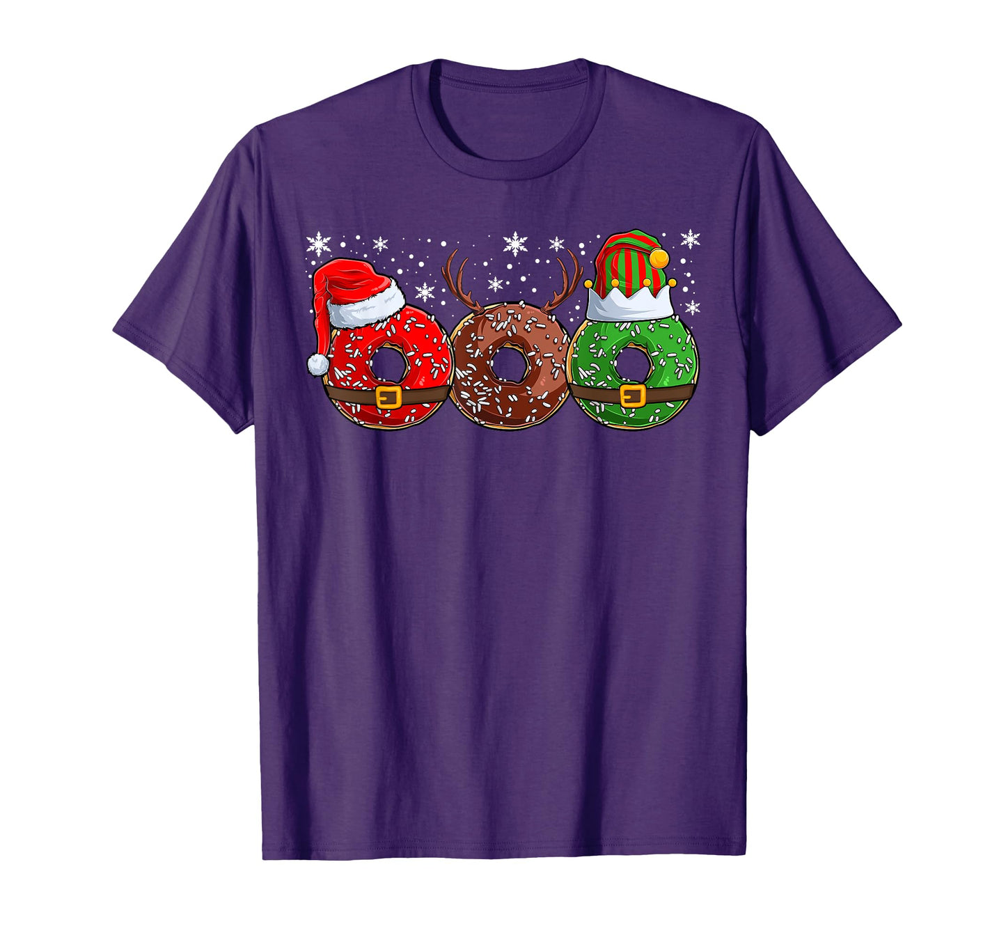 Santa Reindeer Elf Donut Doughnut Christmas Womens Mens Kids T-Shirt