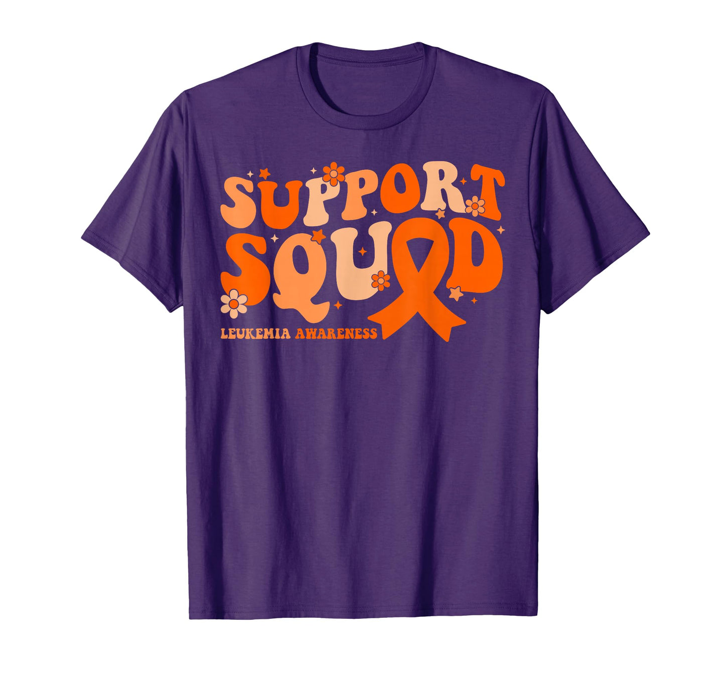 Support Squad Orange Ribbon Leukemia Blood Cancer Awareness T-Shirt