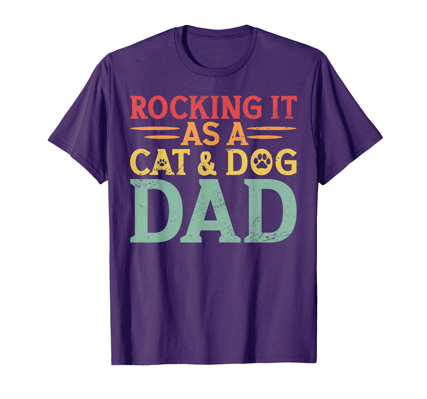 Cat And Dog Dad Fur Dad Father's Day Men Women T-Shirt