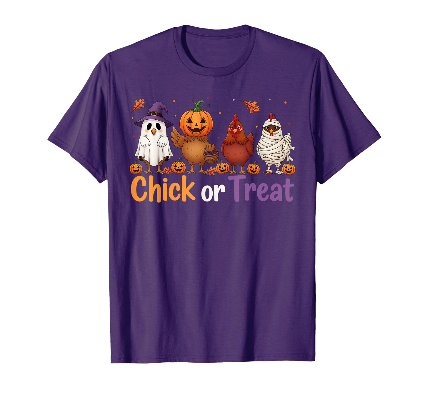 Chick Or Treat Halloween Witch Spooky Chicken Farmer T-Shirt