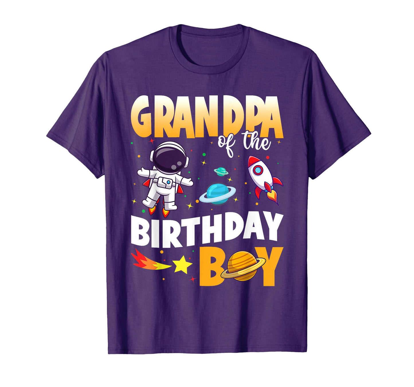 GRANDPA Of The Birthday Boy Astronaut Family Space Planets T-Shirt