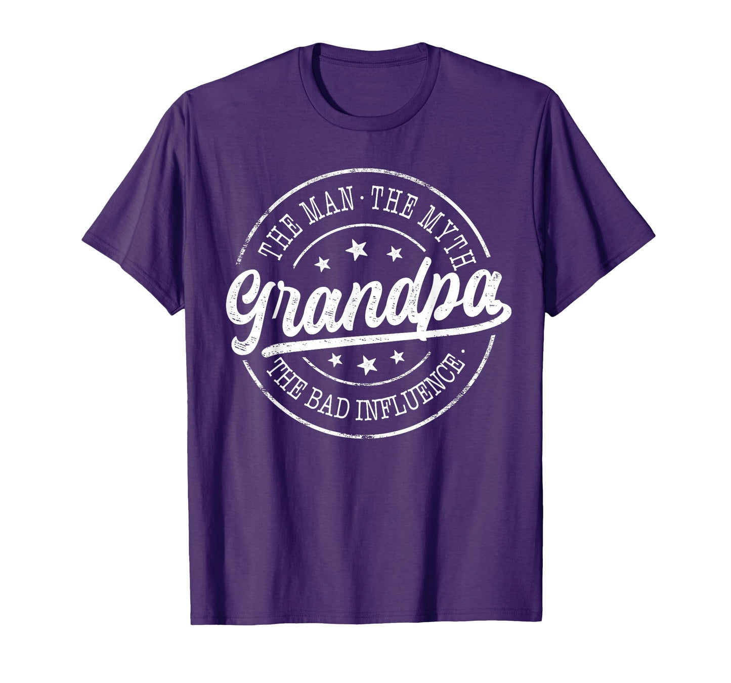 Grandpa The Man The Myth The Bad Influence Emblem Design T-Shirt