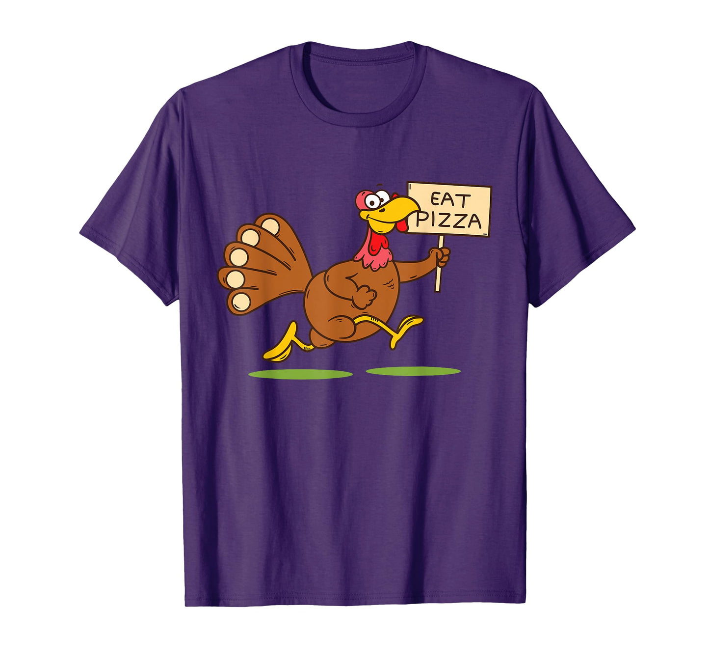 Turkey Eat Pizza Men Kids Vegan Funny Thanksgiving Family T-Shirt