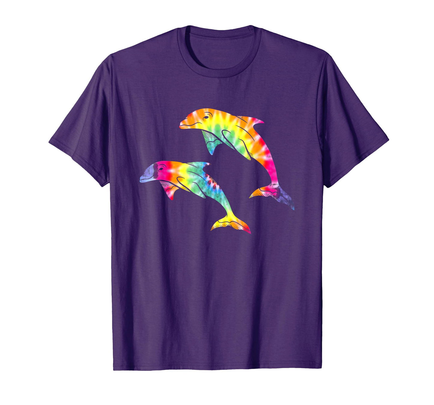 Tie Dye Dolphins Swimming Funny Marine Gift Men Women Kids T-Shirt