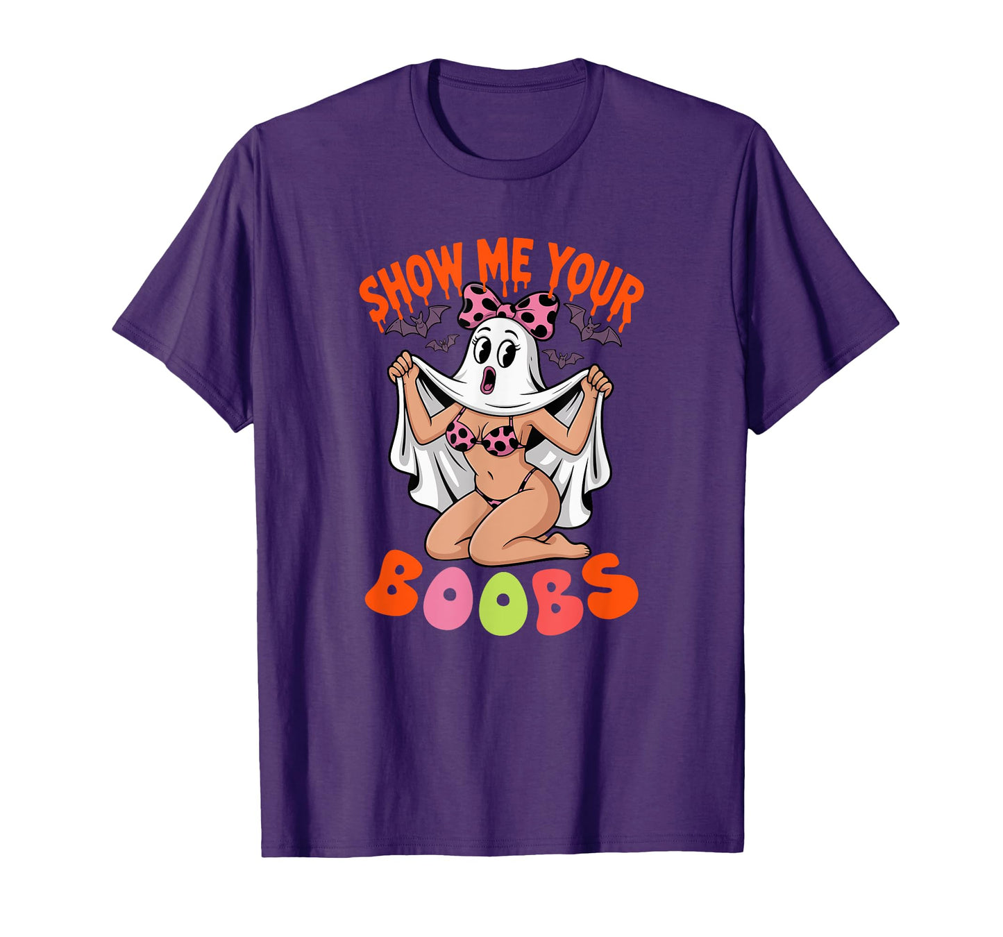 Funny Joke Show Boobs Halloween Adult Woman Cosplay Ghost T-Shirt