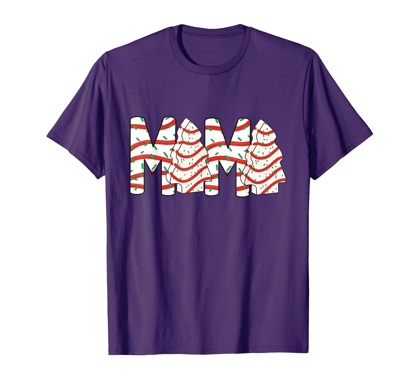 Christmas Tree Cake Mama Xmas Mom Family Matching Womens T-Shirt