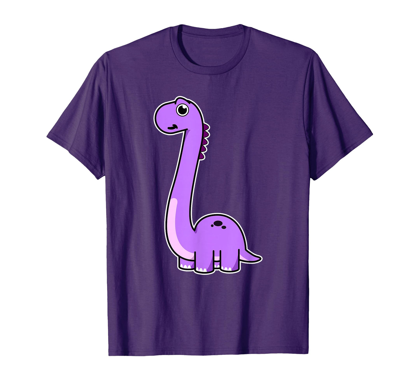 Cute Brontosaurus Dinosaur Tee - Purple Dino Adult and Kids T-Shirt