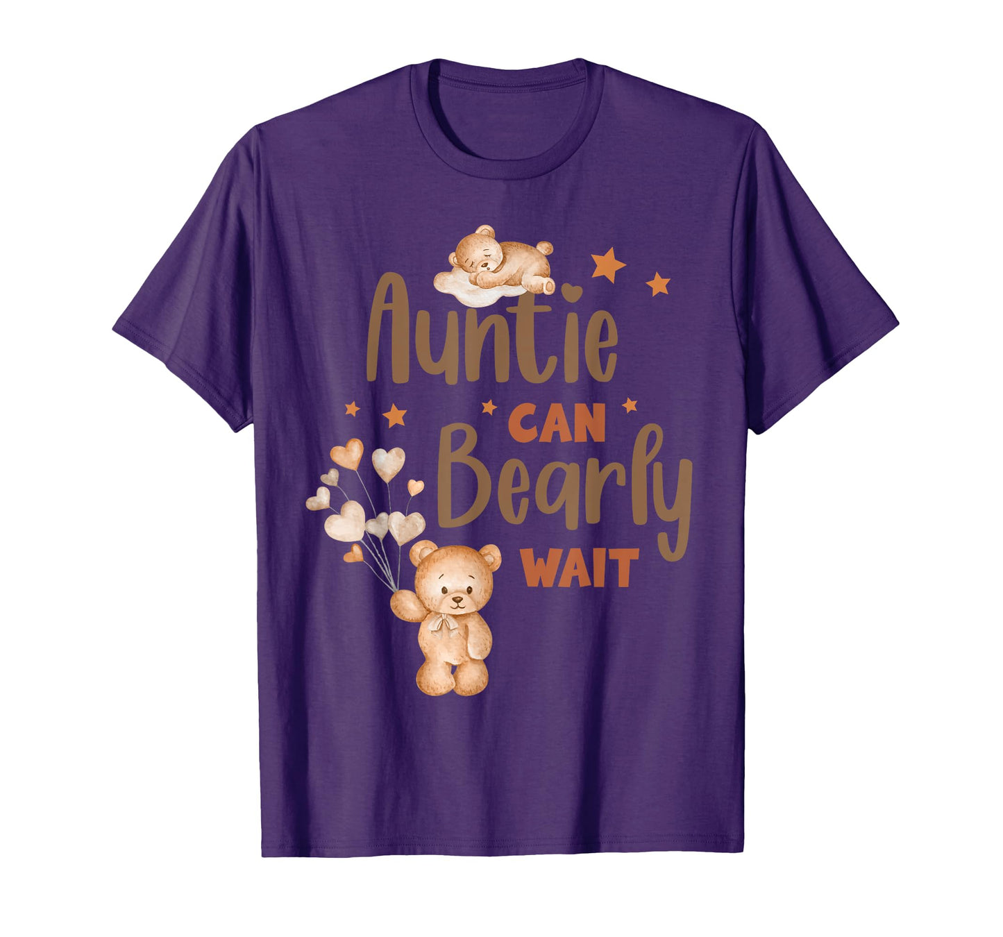 Auntie Can Bearly Wait Funny Gender Reveal 2025 Pregnant T-Shirt