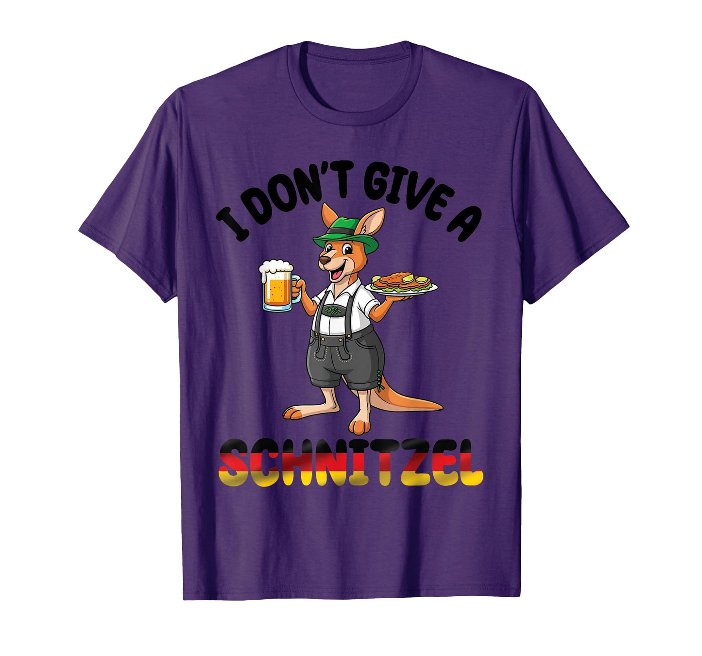 Kangaroo Lederhosen Beer I Dont Give A Schnitzel Oktoberfest T-Shirt
