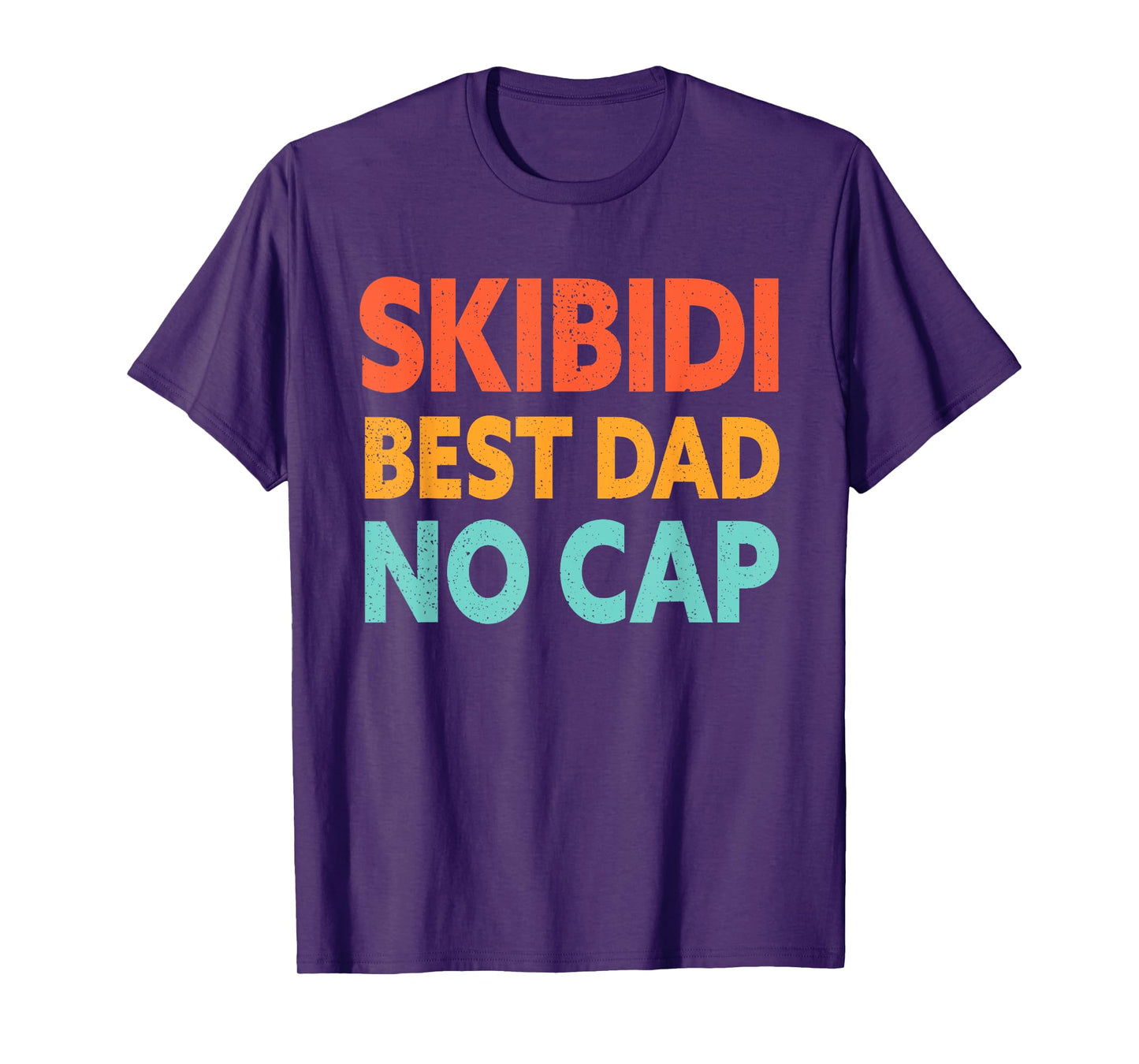Vintage Skibidi Best Dad No Cap Dad Rizz Funny Father's Day T-Shirt