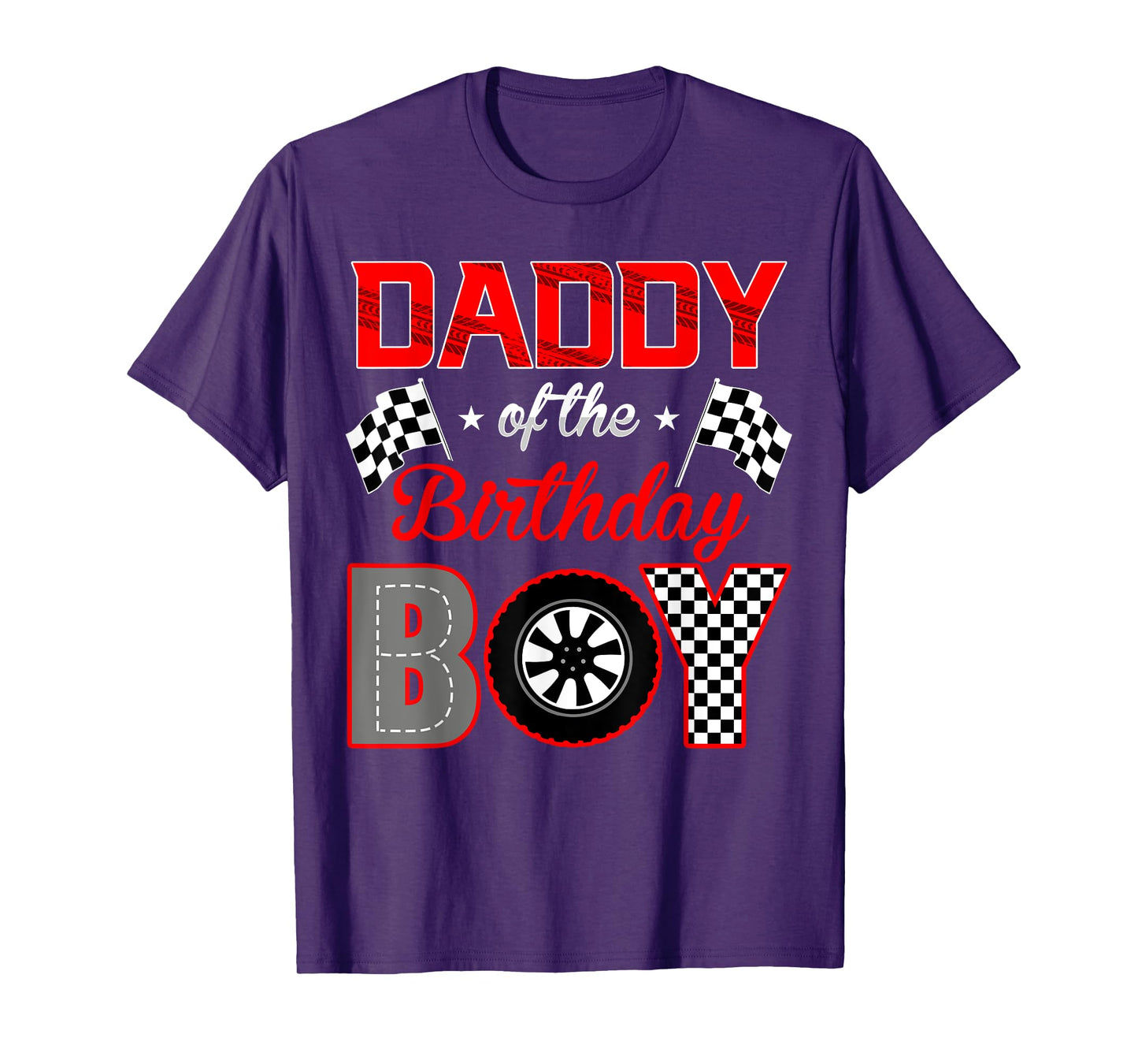 Daddy of The Birthday Boy Funny Race Car Birthday Family T-Shirt