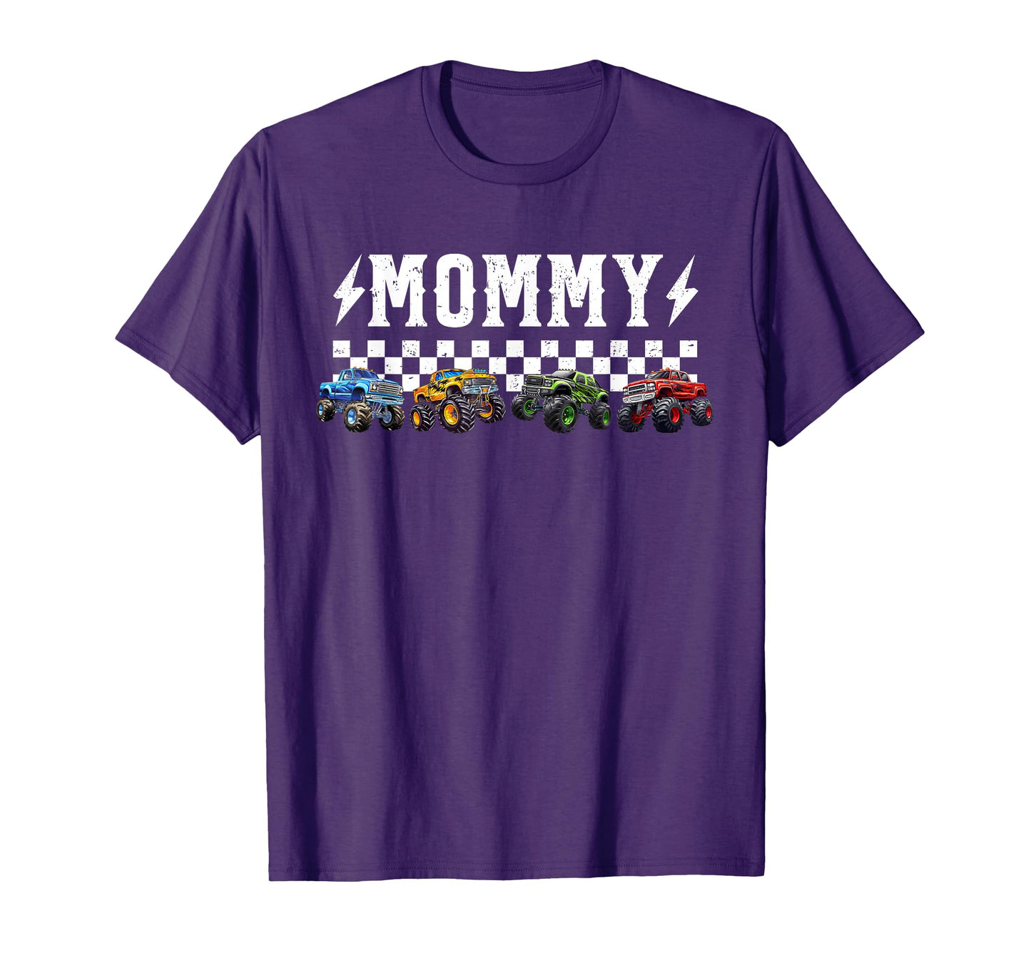 Mommy Retro Monster Truck Family Crew Birthday Matching T-Shirt