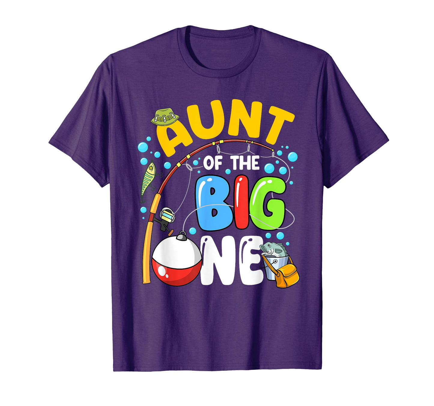 Aunt Of The Big One Fishing Birthday Boy Family Party T-Shirt