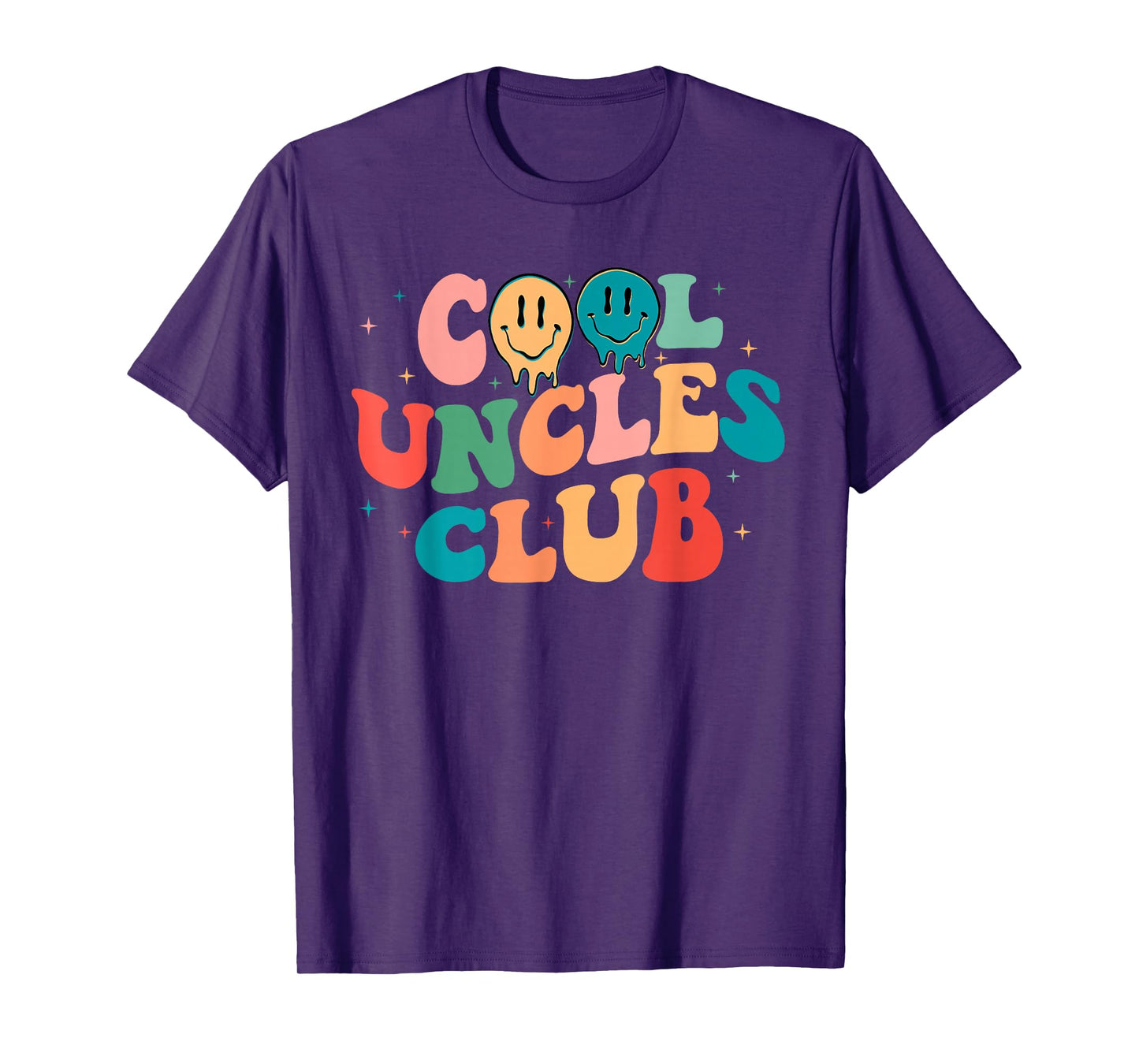 Retro Groovy Cool Uncles Club Smile Face Funny New Uncle Men T-Shirt