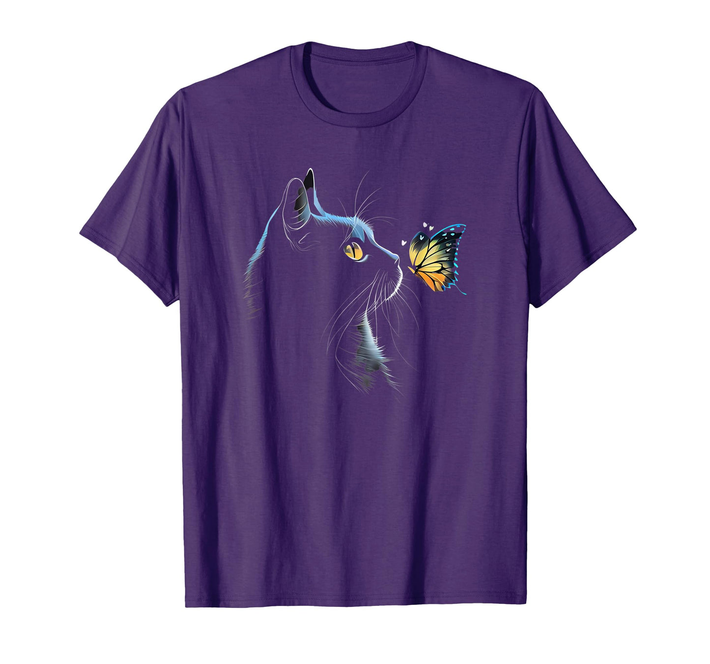 Cat Face - With Butterfly T-Shirt for Men Women Kids