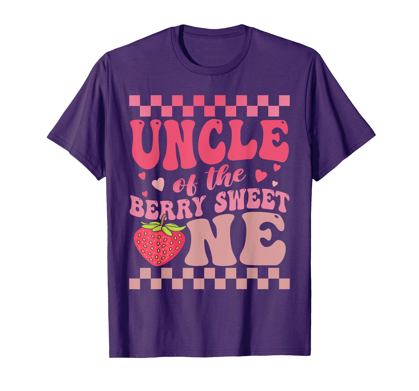 Uncle Of The Berry Sweet One Strawberry First Birthday T-Shirt