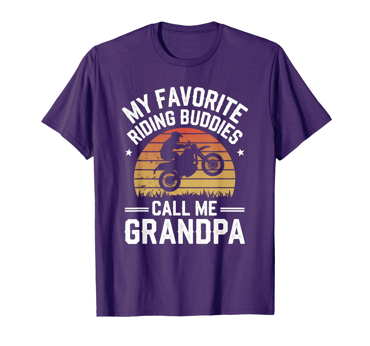 My Favorite Riding Buddy Call Me Grandpa Dirt Bike Biker T-Shirt