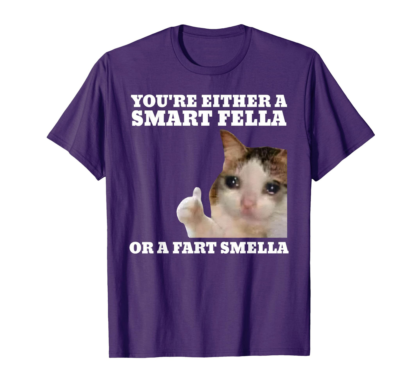Funny Cat You're Either A Smart Fella Or A Fart Smella T-Shirt