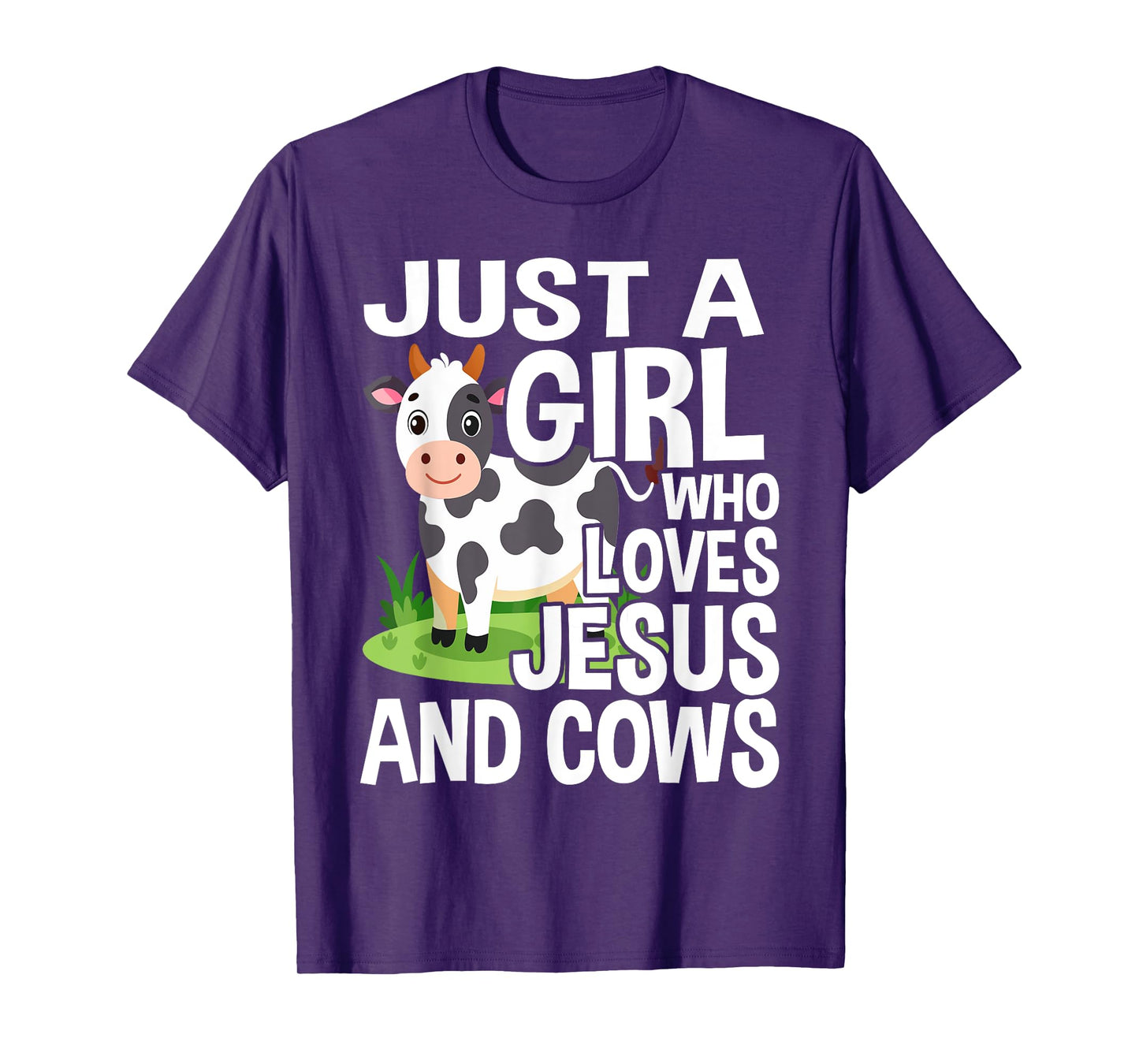 Cow Jesus Christian Just A Girl Who Loves Jesus and Cows T-Shirt