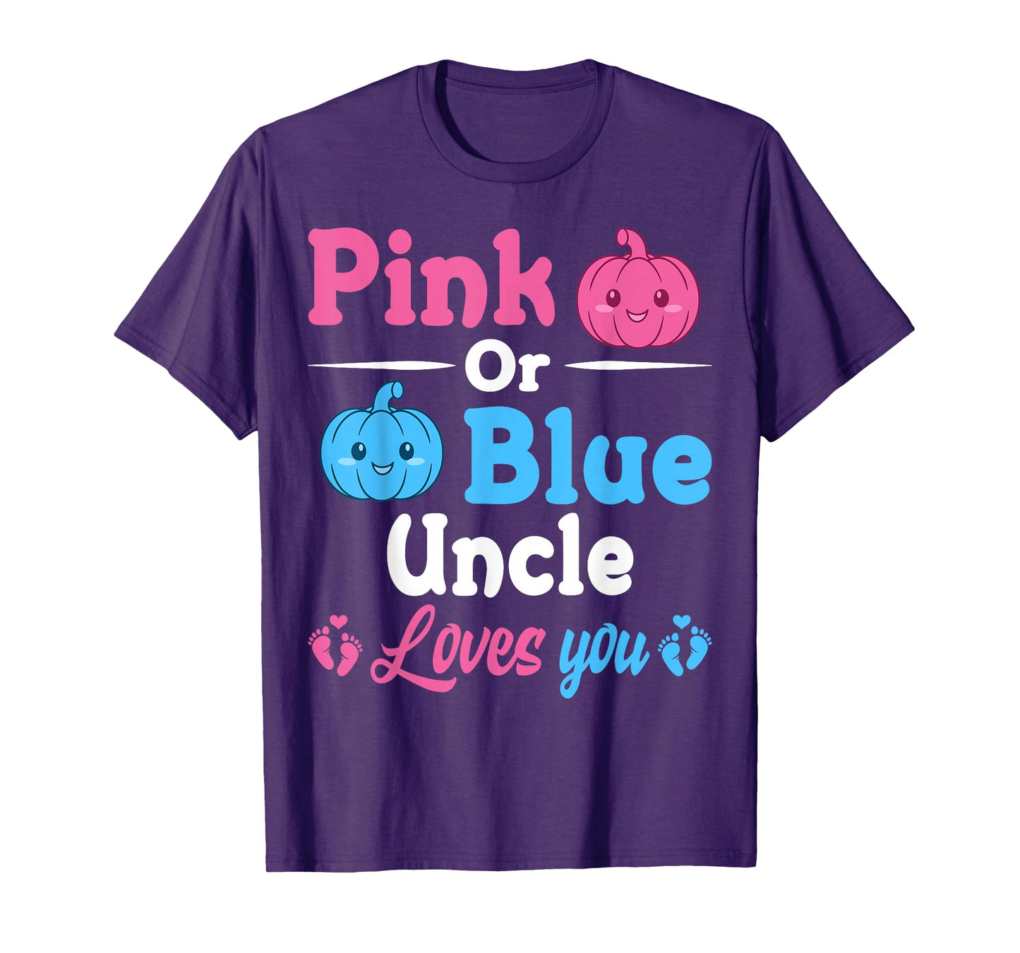 Pink Or Blue Uncle Loves You Halloween Gender Reveal Party T-Shirt