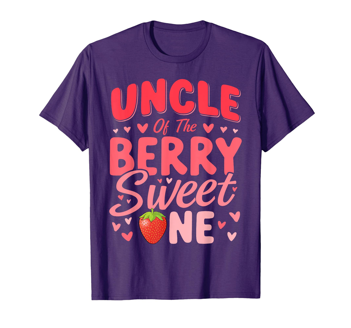 Uncle Of The Berry Sweet One Strawberry Cute 1st Birthday T-Shirt