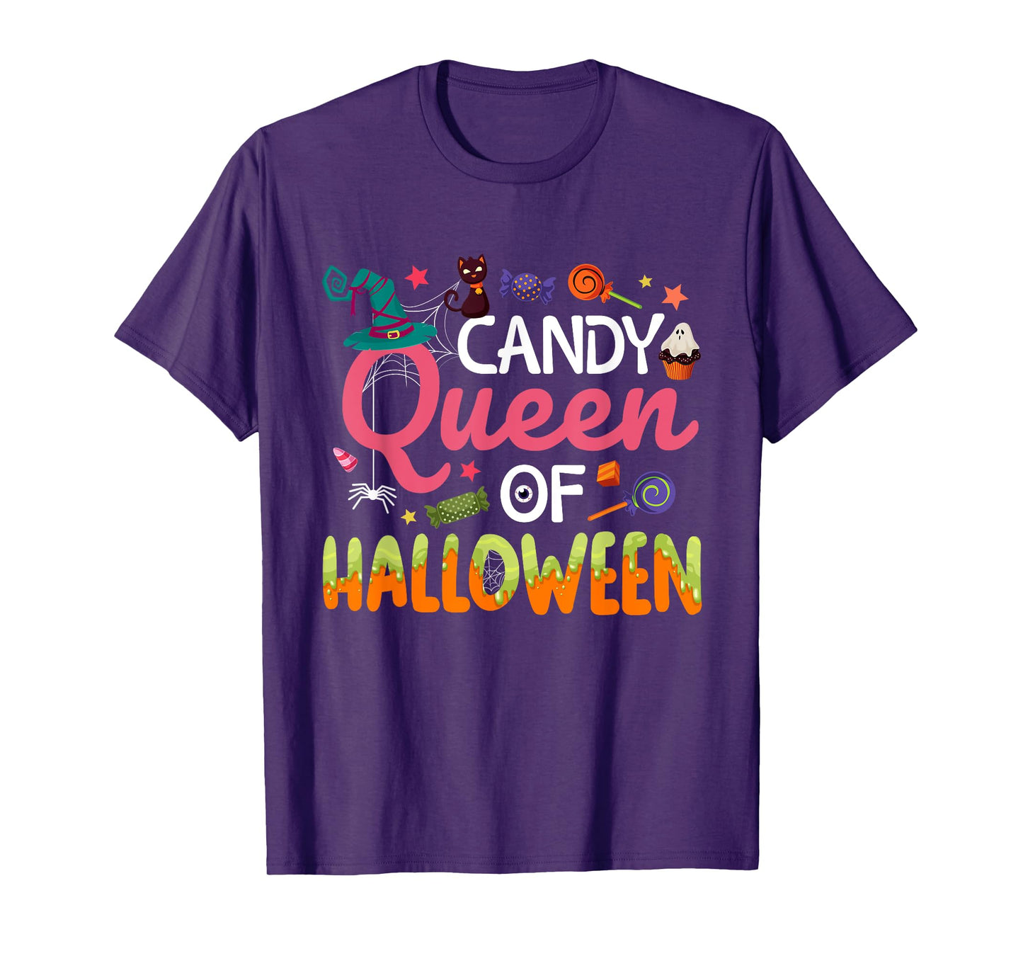 Candy Queen Of Halloween Costume Trick Or Treat Candies T-Shirt
