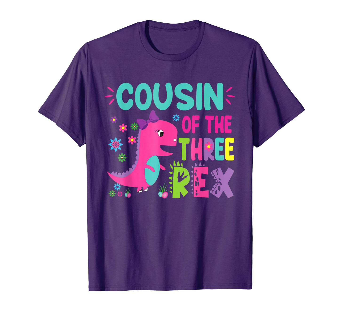 Cousin of the Three Rex Birthday Dinosaur Family Matching T-Shirt