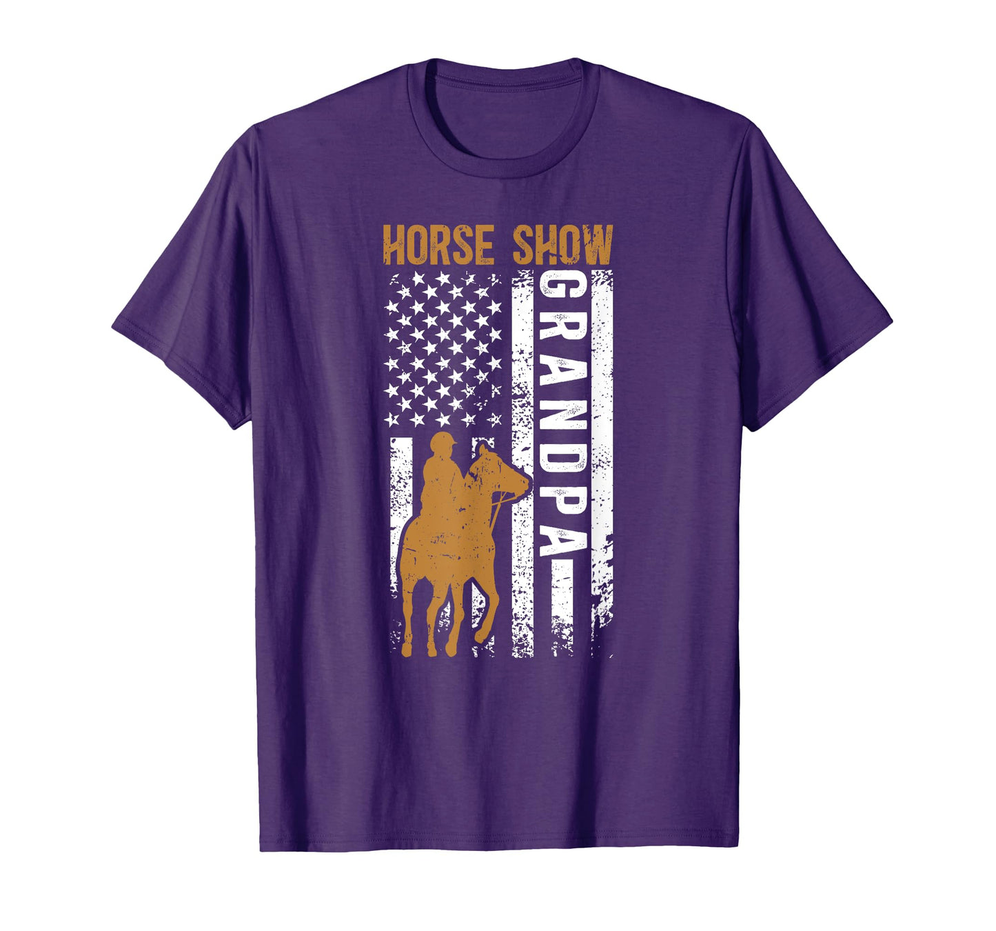 Horse Show Grandpa US Flag Equestrian Grandfather T-Shirt