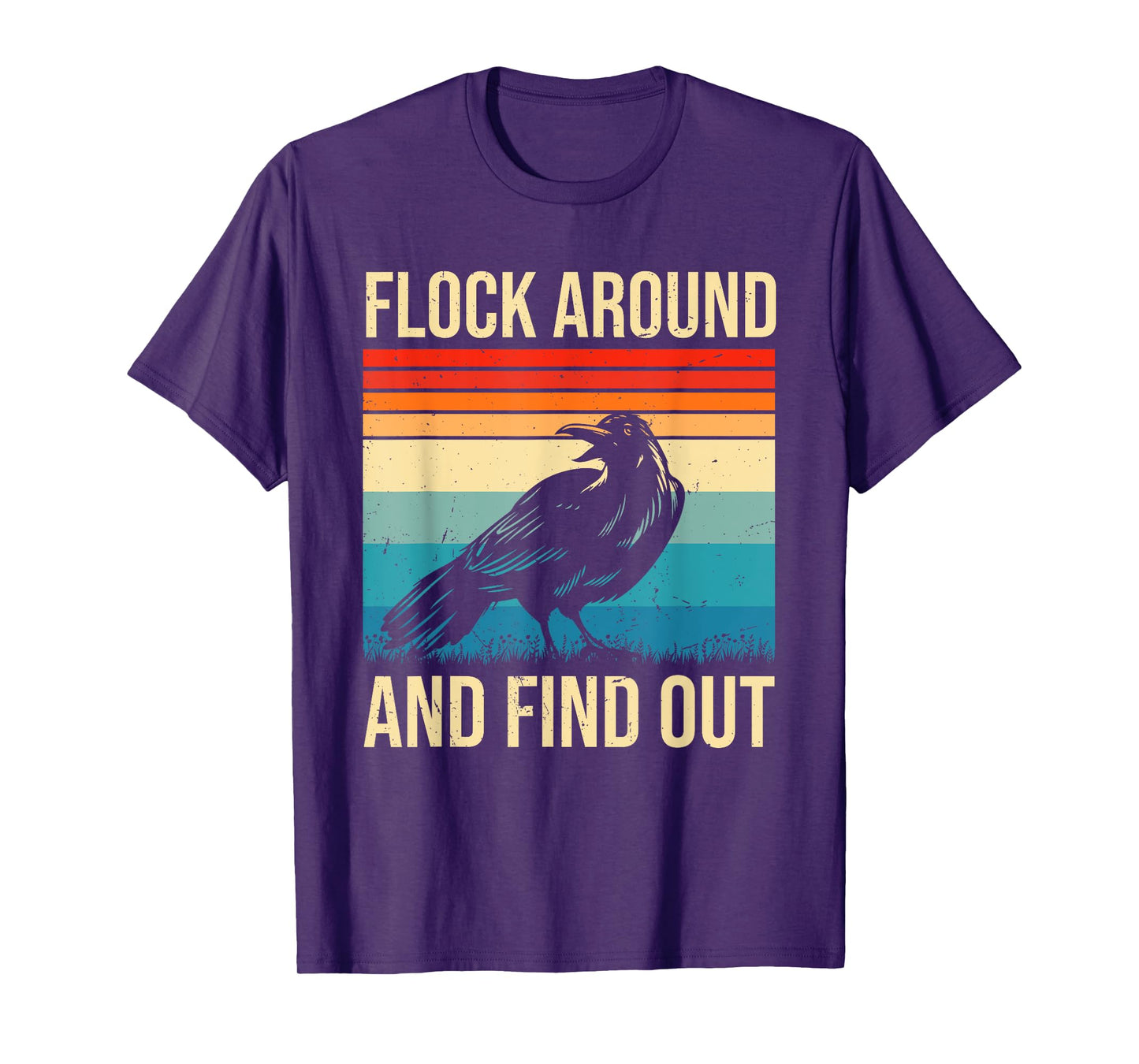 Flock Around And Find Out Funny Crow Raven Vintage T-Shirt