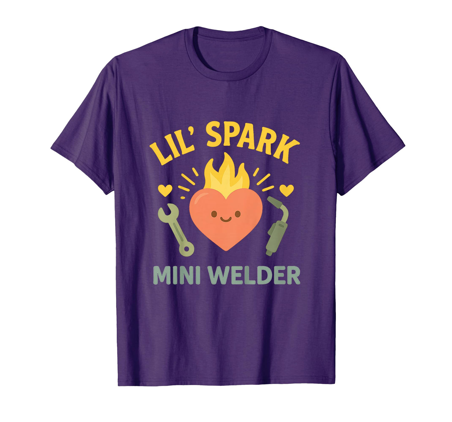 Kids Lil’ Spark Mini Welder Cute Welding Family Baby Design T-Shirt