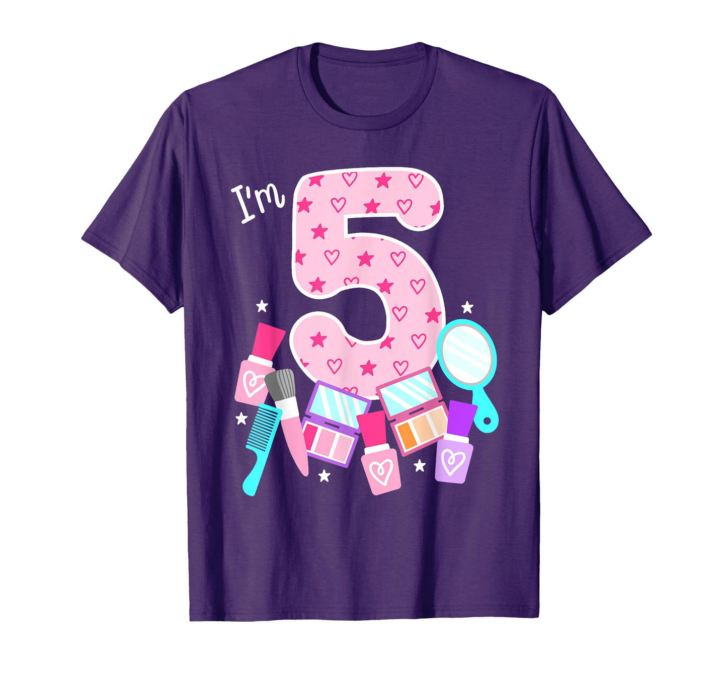 Spa Birthday Party I'm 5 Girls Makeup 5th Bday Kids Toddlers T-Shirt
