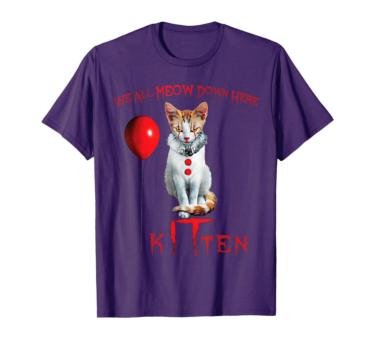 We All Meow Clown Cat Kitten Halloween Funny Cute T-Shirt