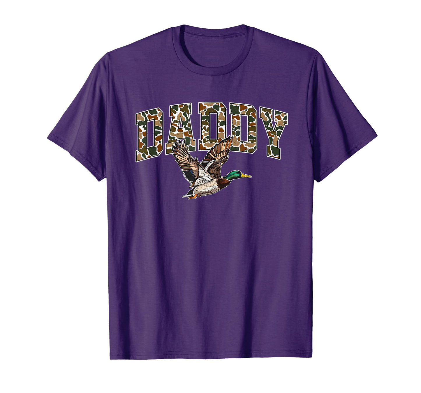 Mallard Duck Hunting Daddy Retro Camouflage Dad Fathers Day T-Shirt