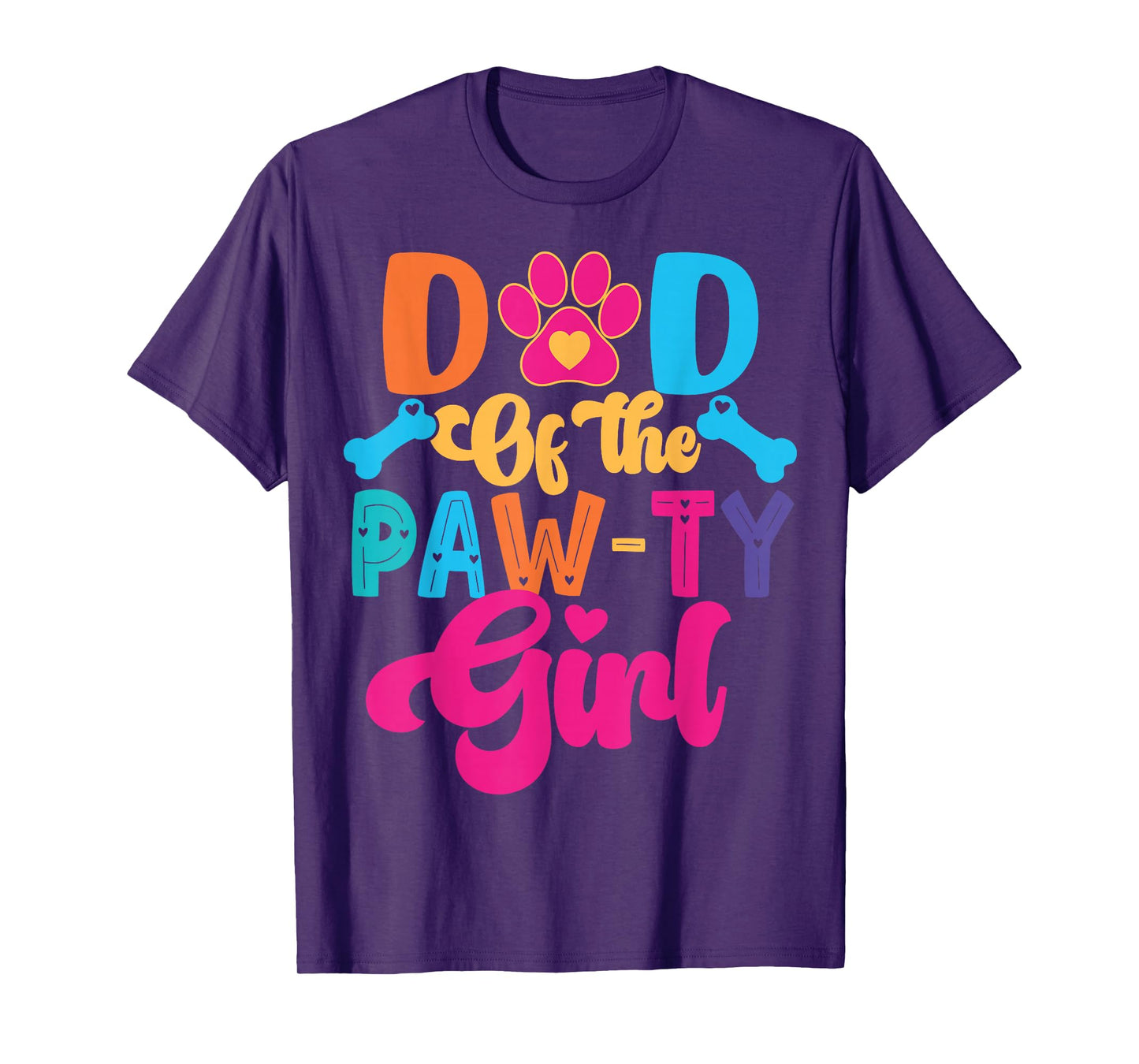 Dad Of The Birthday Girl Dog Paw Family Matching Party T-Shirt