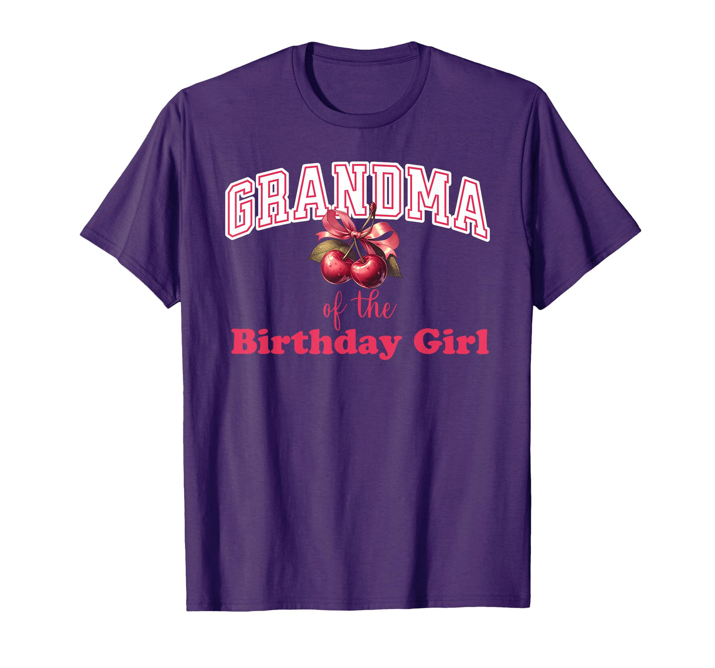 Grandma of the Birthday Girl Cherry Theme Party Coquette Bow T-Shirt