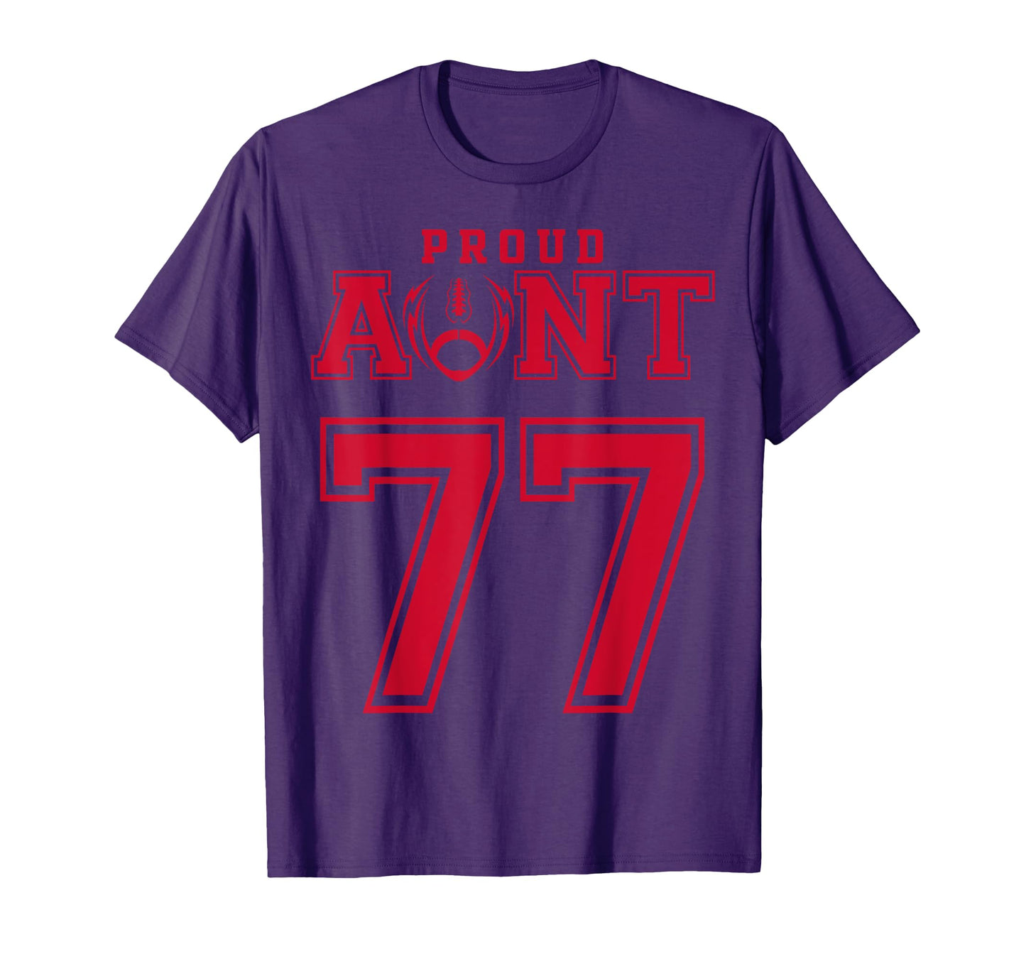 Custom Proud Football Aunt Number 77 R Personalized T-Shirt