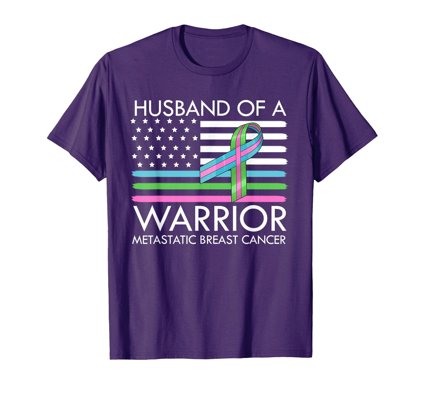 Husband Of A Warrior Metastatic Breast Cancer Awareness T-Shirt
