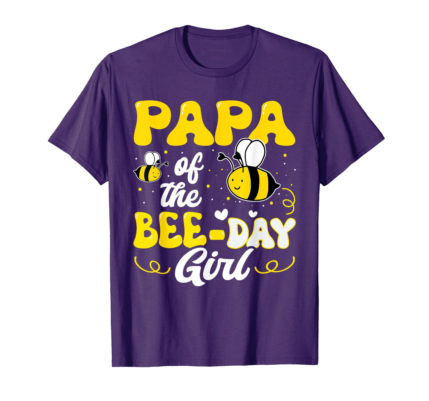 Papa of The Bee Day Girl Bee Birthday Party Theme Groovy T-Shirt