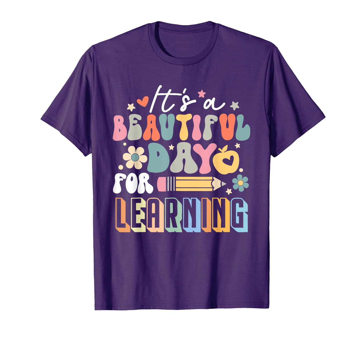 It's Beautiful Day For Learning Retro Teacher Students Women T-Shirt