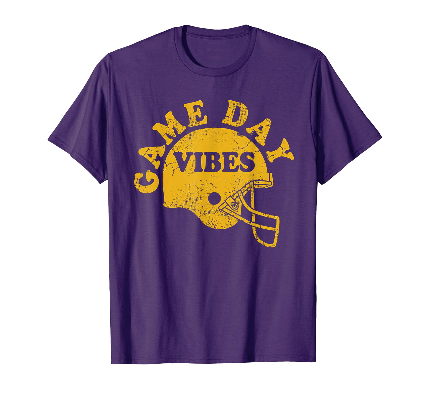 Football Game Day Vibes Yellow Helmet Men Women Kids Boys T-Shirt