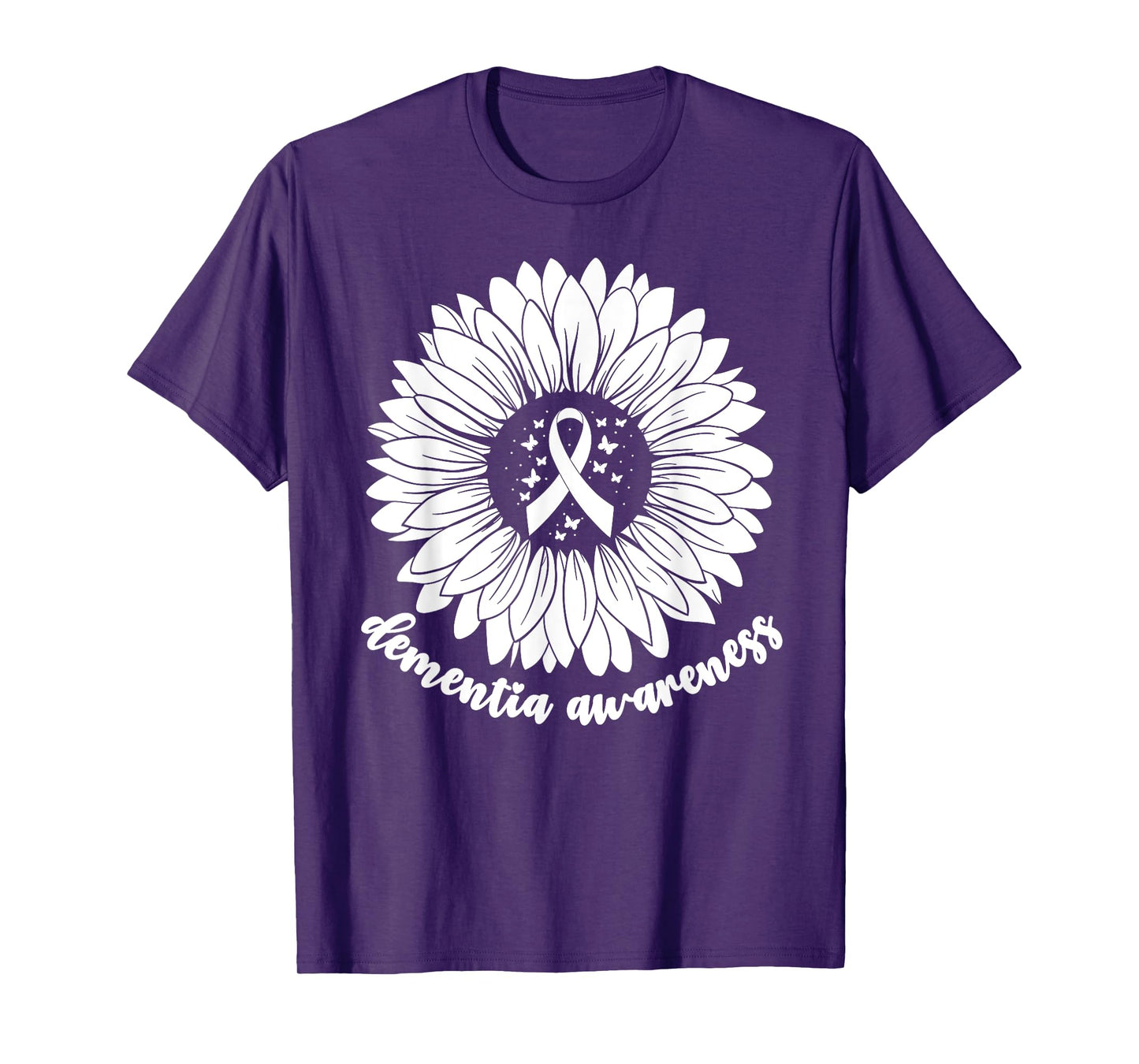 Dementia Awareness Month For Women Woman Purple ALZ Dementia T-Shirt