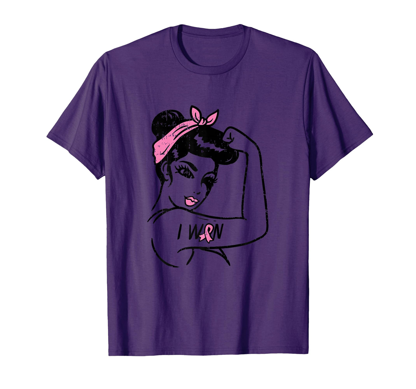 Rosie Riveter I Won Awareness Breast Cancer Survivor Women T-Shirt