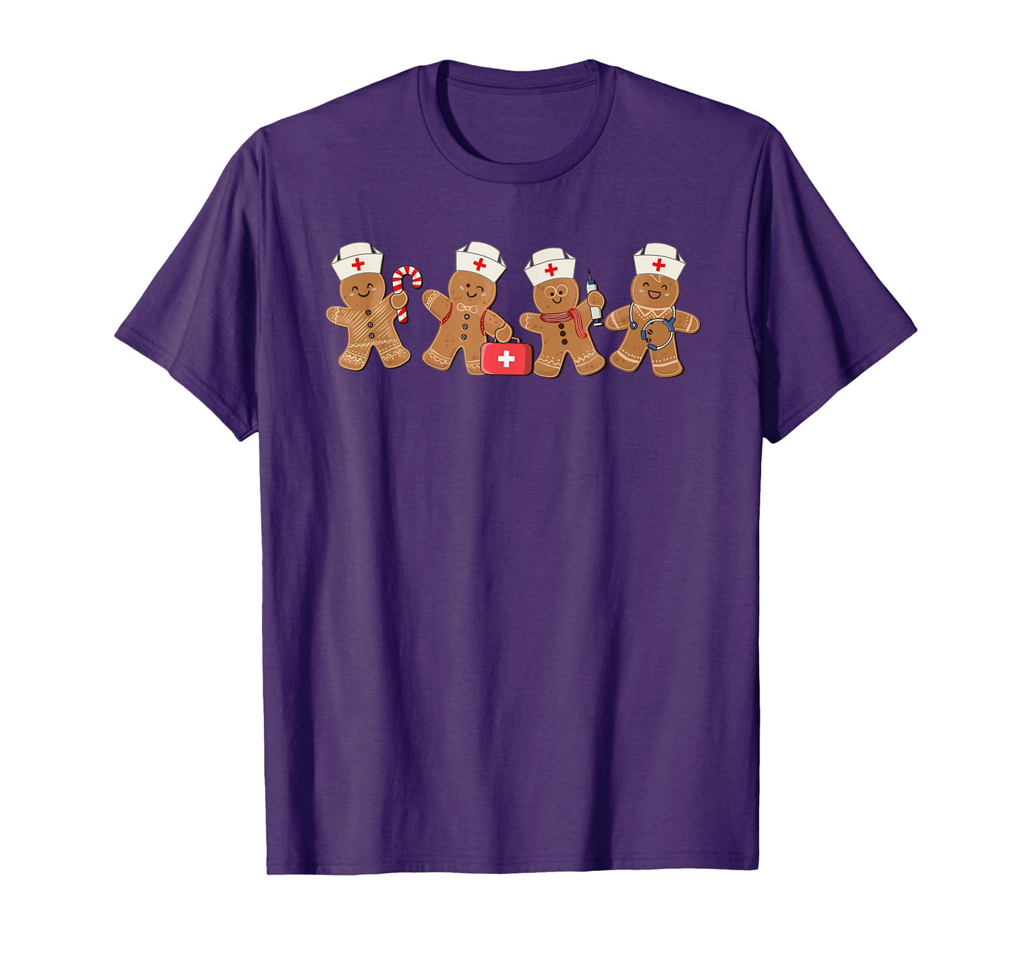 Nurse Cute Gingerbread Christmas Xmas Holiday Nurses Pajamas T-Shirt