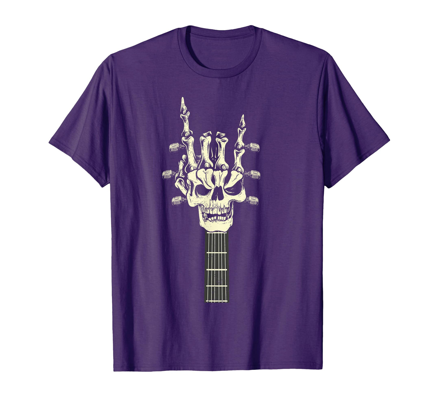 Rock On Skeleton Hand Guitar Rock & Roll Men Women Rock Band T-Shirt