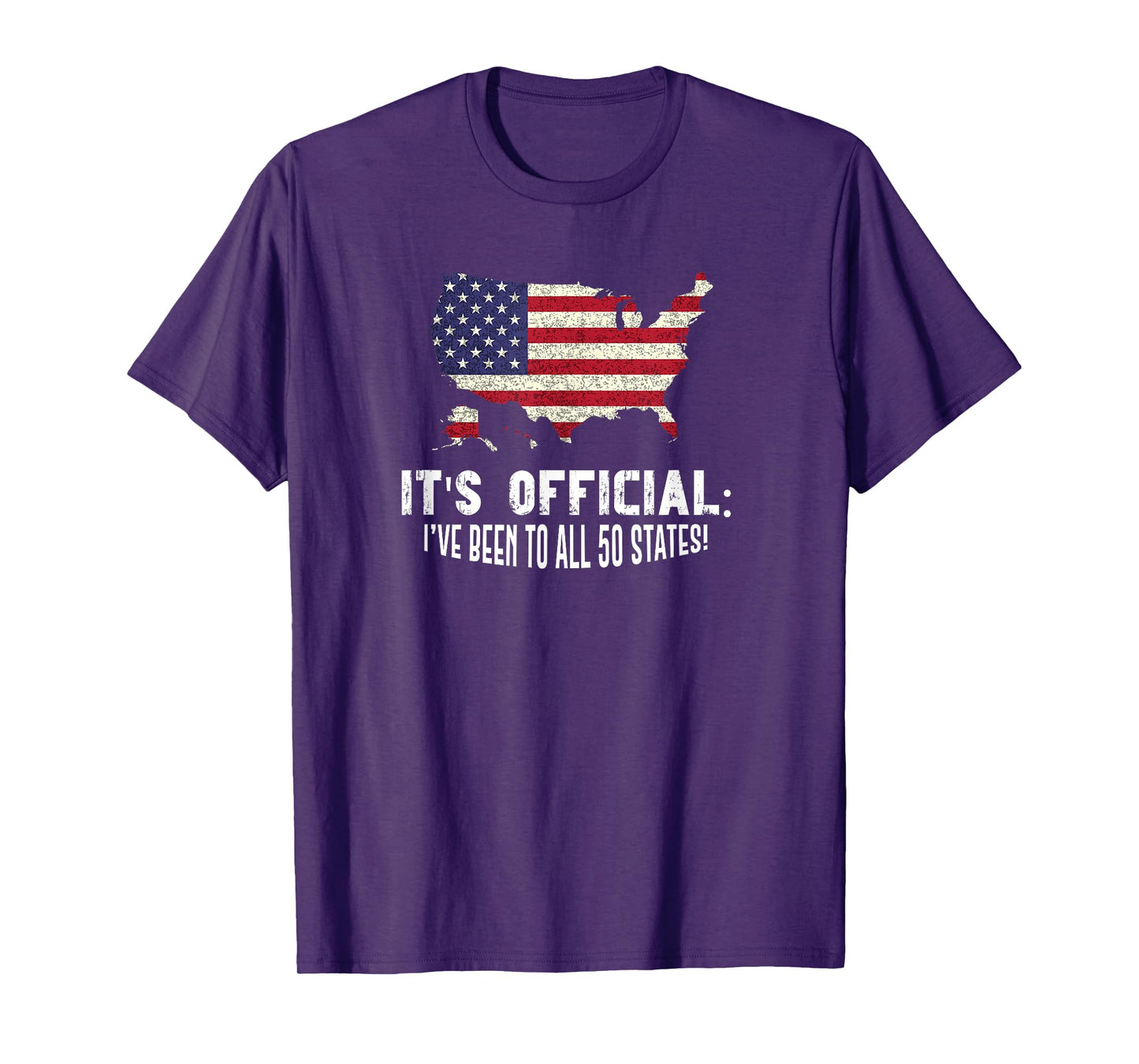 50 States It's Official Graphic Love Souvenir Distressed T-Shirt
