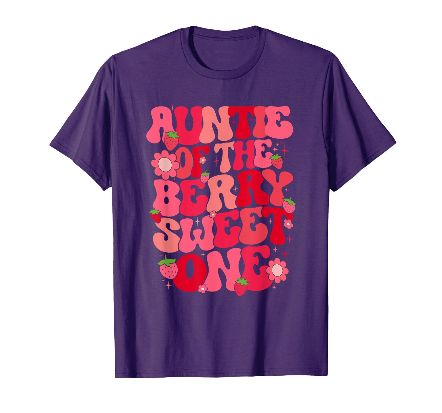 Auntie Of The Berry Sweet One Strawberry First Birthday T-Shirt