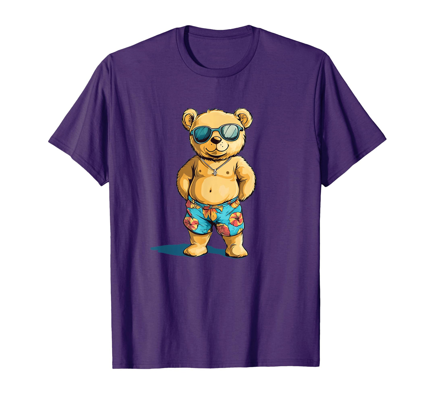 Cool Teddy Bear in Swim Trunks for Summer Fun T-Shirt