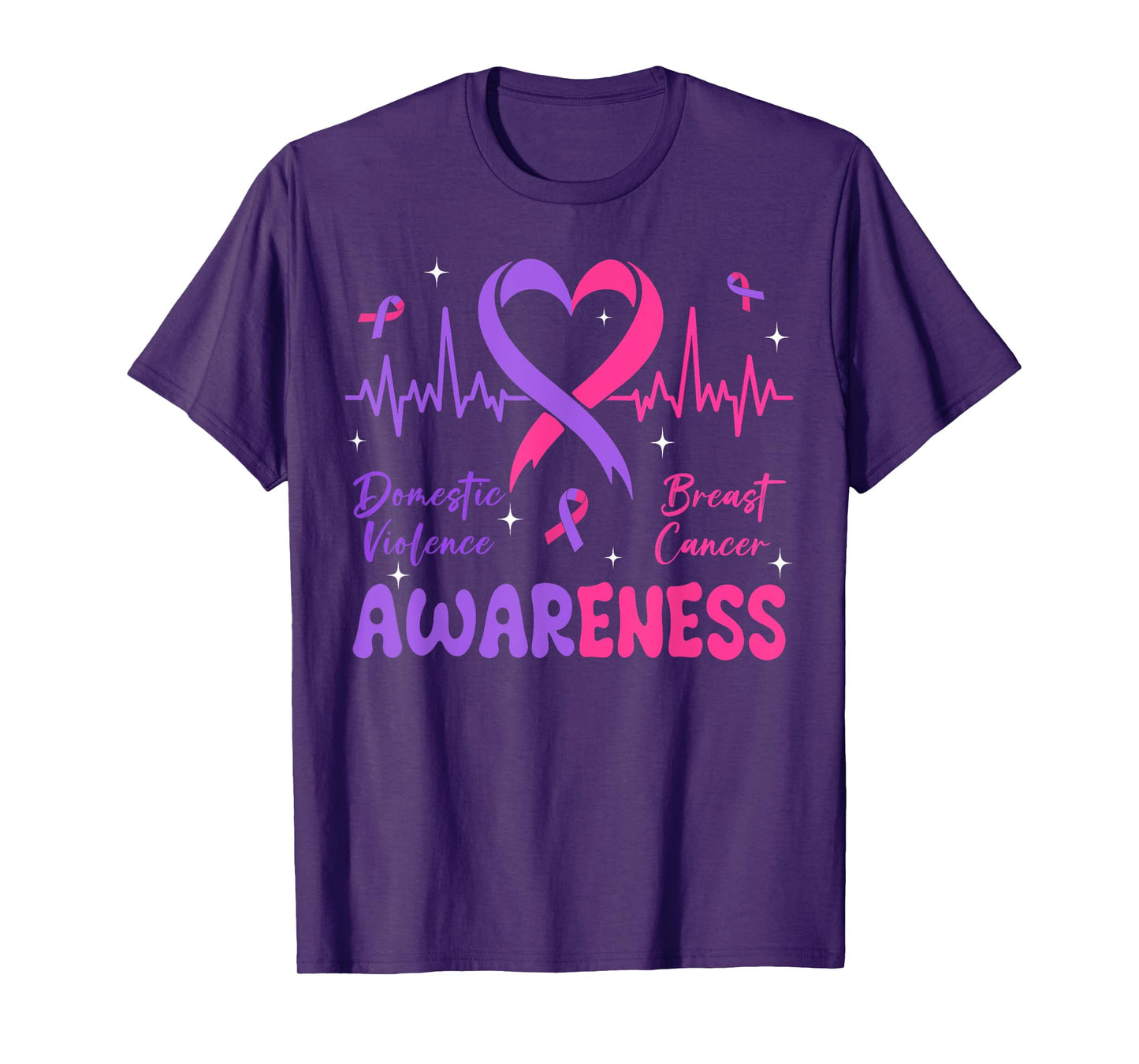 Domestic Violence And Breast Cancer Awareness Month T-Shirt
