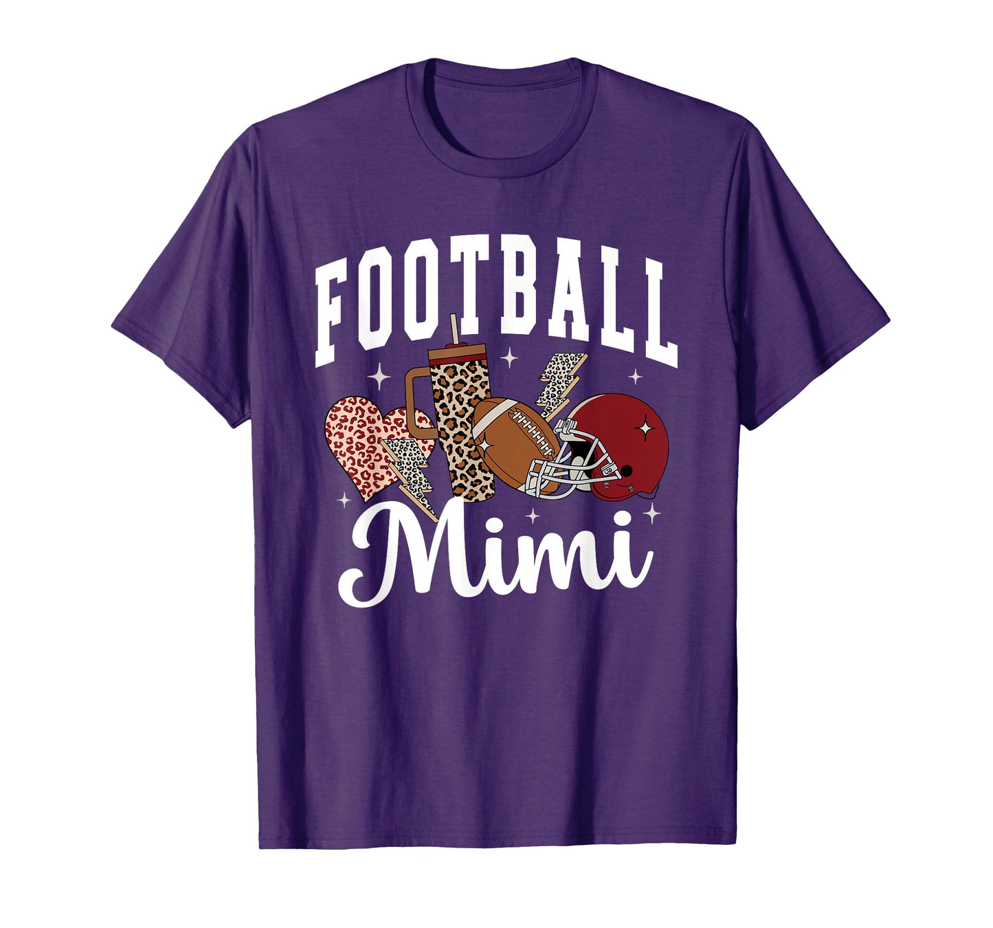 Football Mimi Leopard Football Mimi Matching Family Football T-Shirt