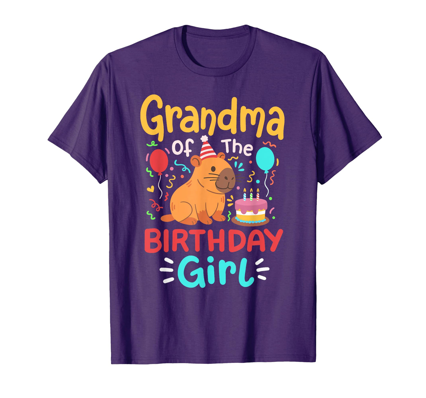 Grandma Of The Birthday Girl Capybara Bday Family Matching T-Shirt